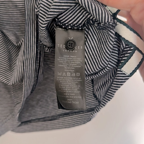 Ted Baker Mens Polo Shirt Taiga Striped with Solid Trims Polo in Navy Blue - Picture 7 of 10